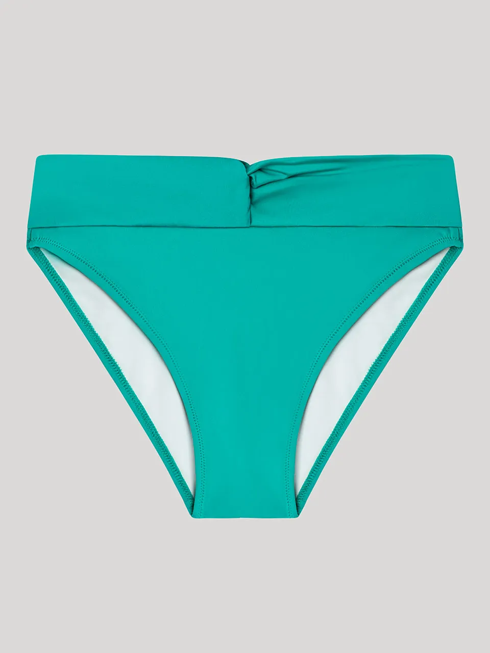 Braga bikini alta en tejido liso con frunce en cintura - Image 5