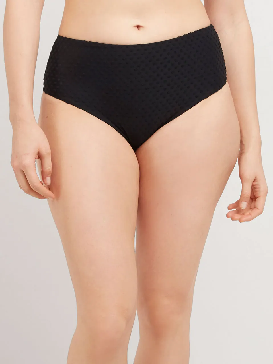 Braga bikini alta en tejido de plumetti