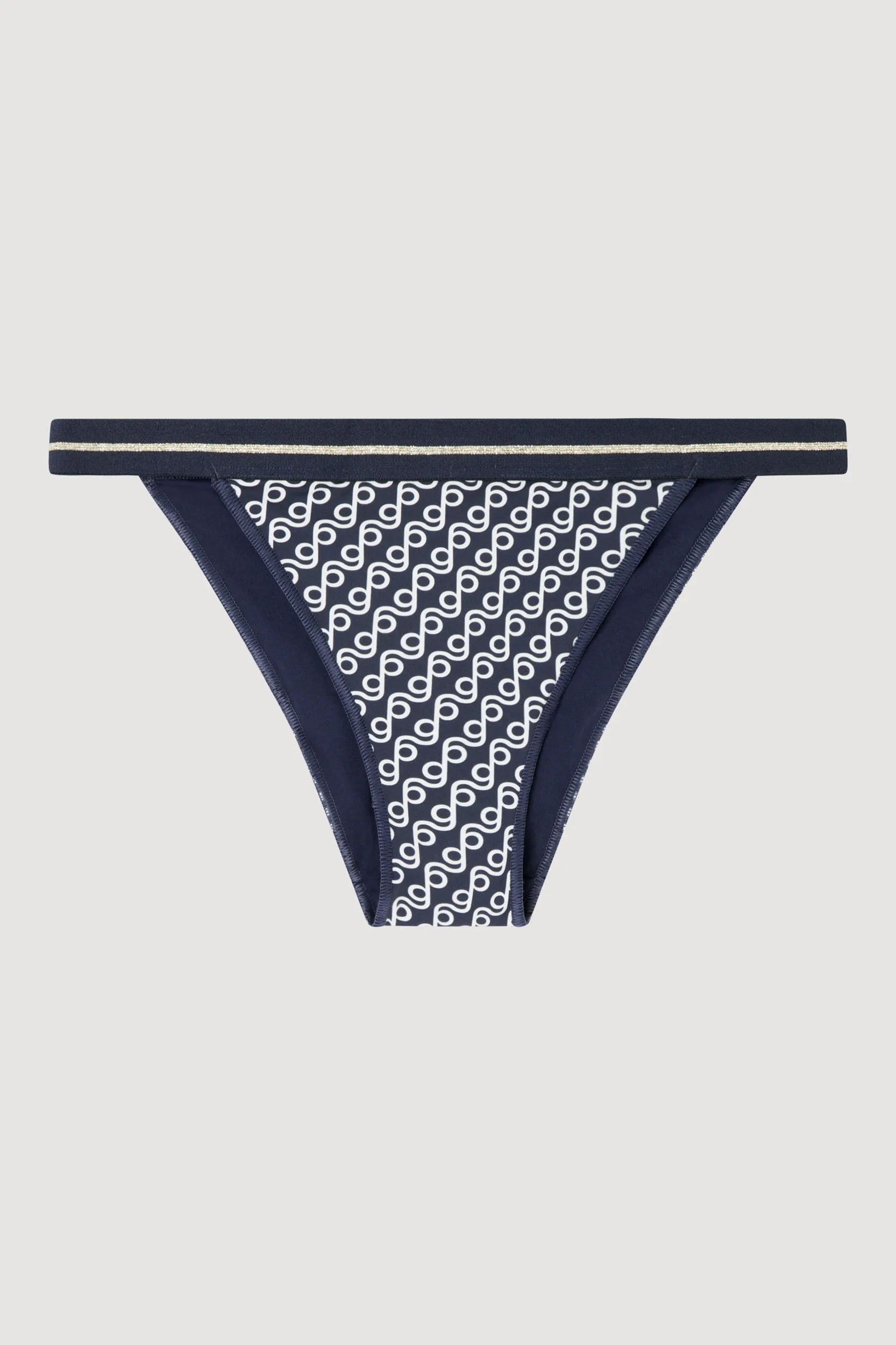 Braga bikini clásica tira de estampado monogram con rayas - Image 6