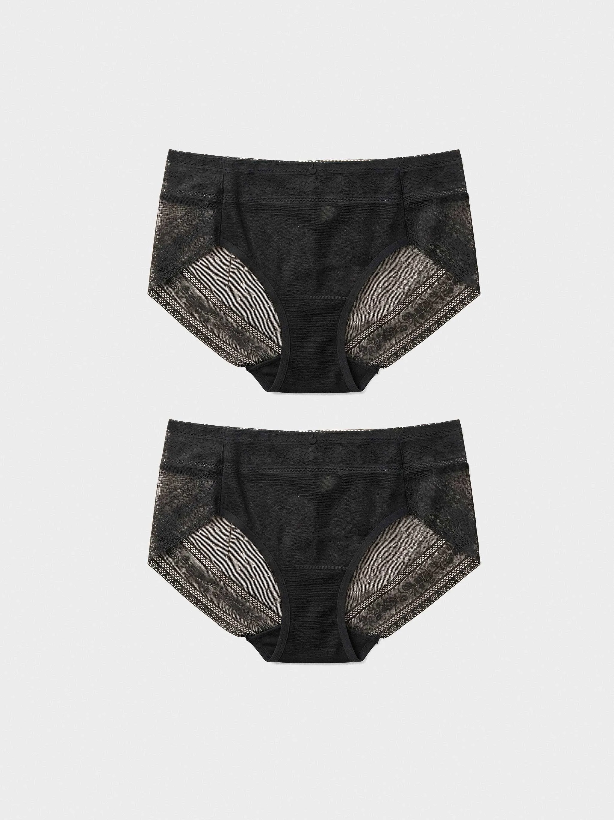 Pack dos bragas de encaje extraplano sin costuras