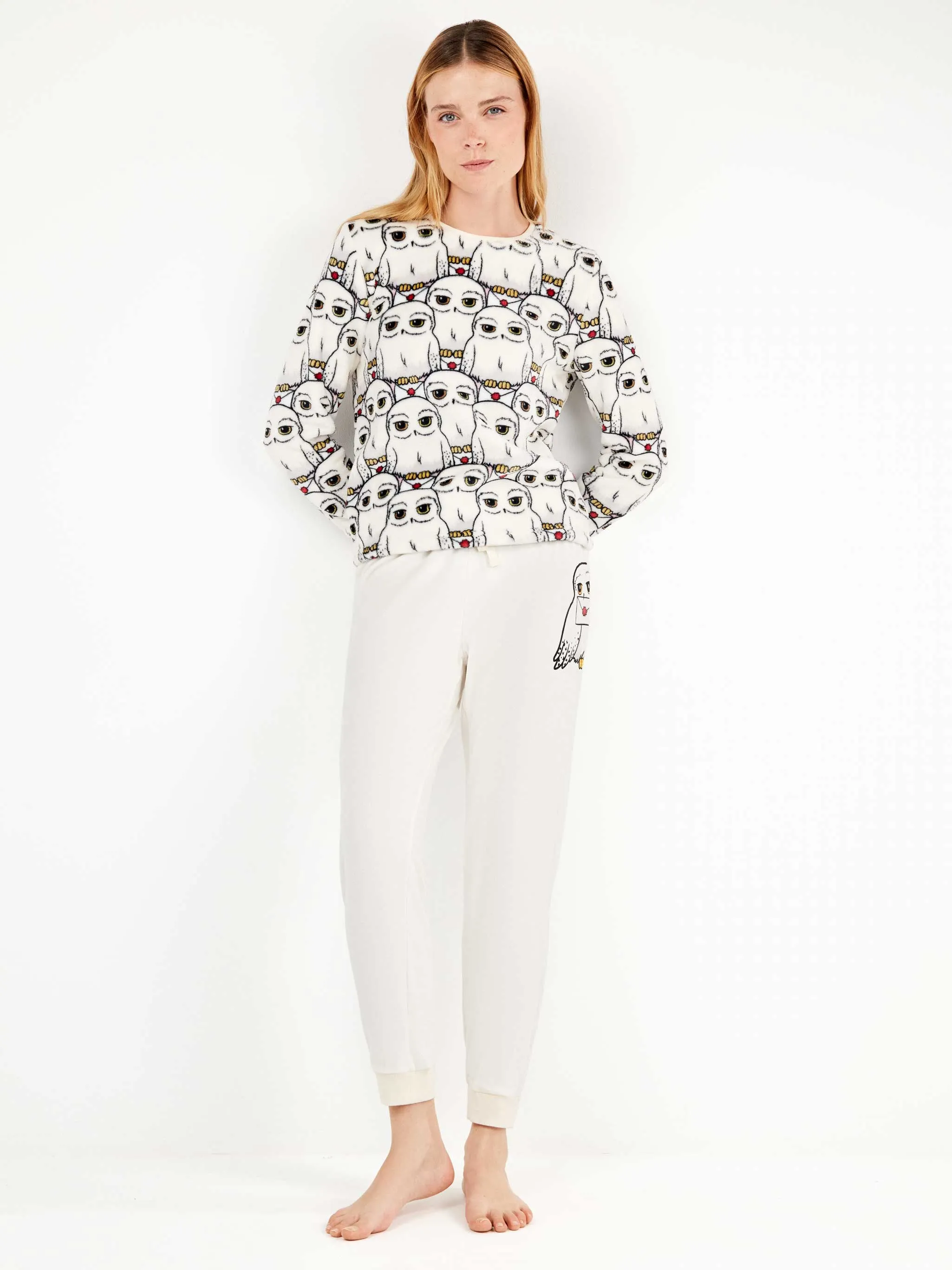 Pijama largo Harry Potter estampado en tejido polar elástico