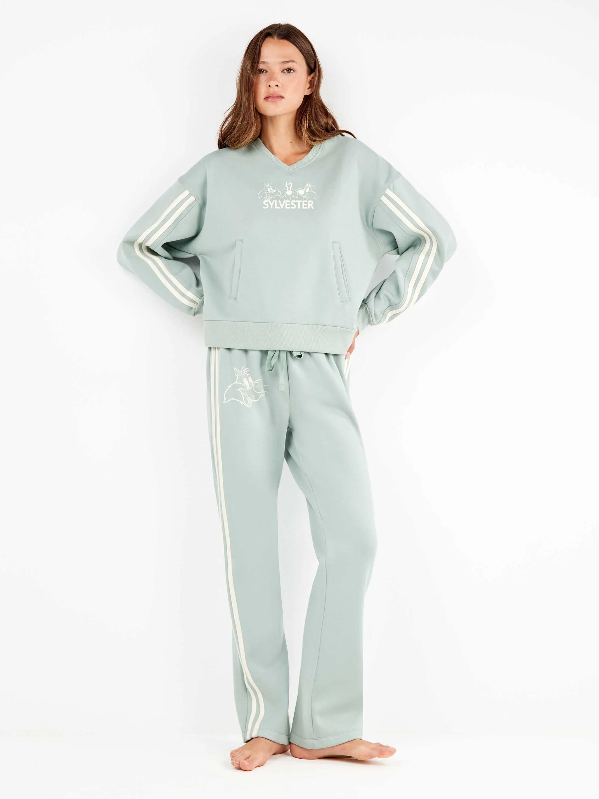 Pijama Mujer Sylvester en tejido felpa con tacto suave interior