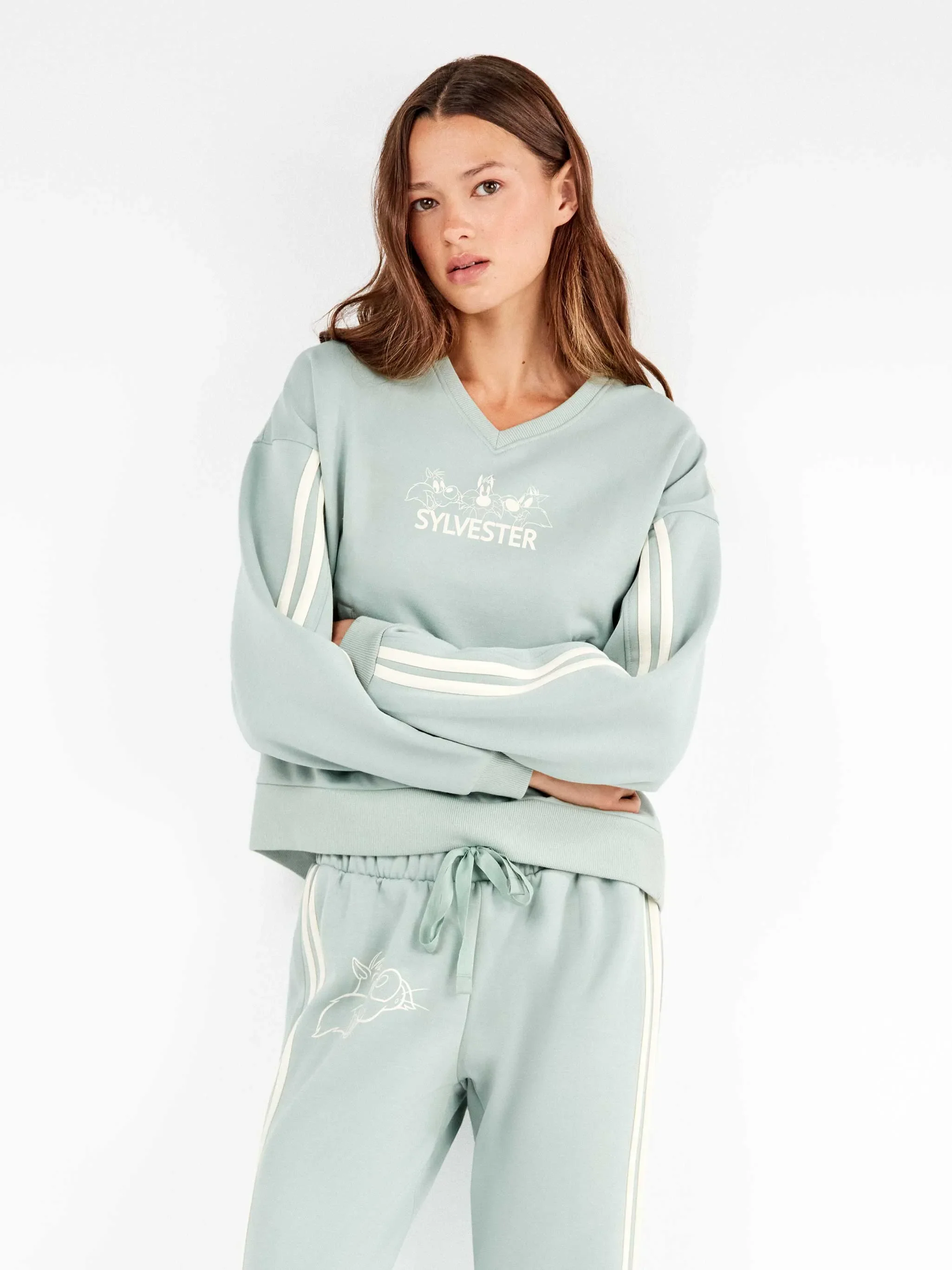 Pijama Mujer Sylvester en tejido felpa con tacto suave interior - Image 2