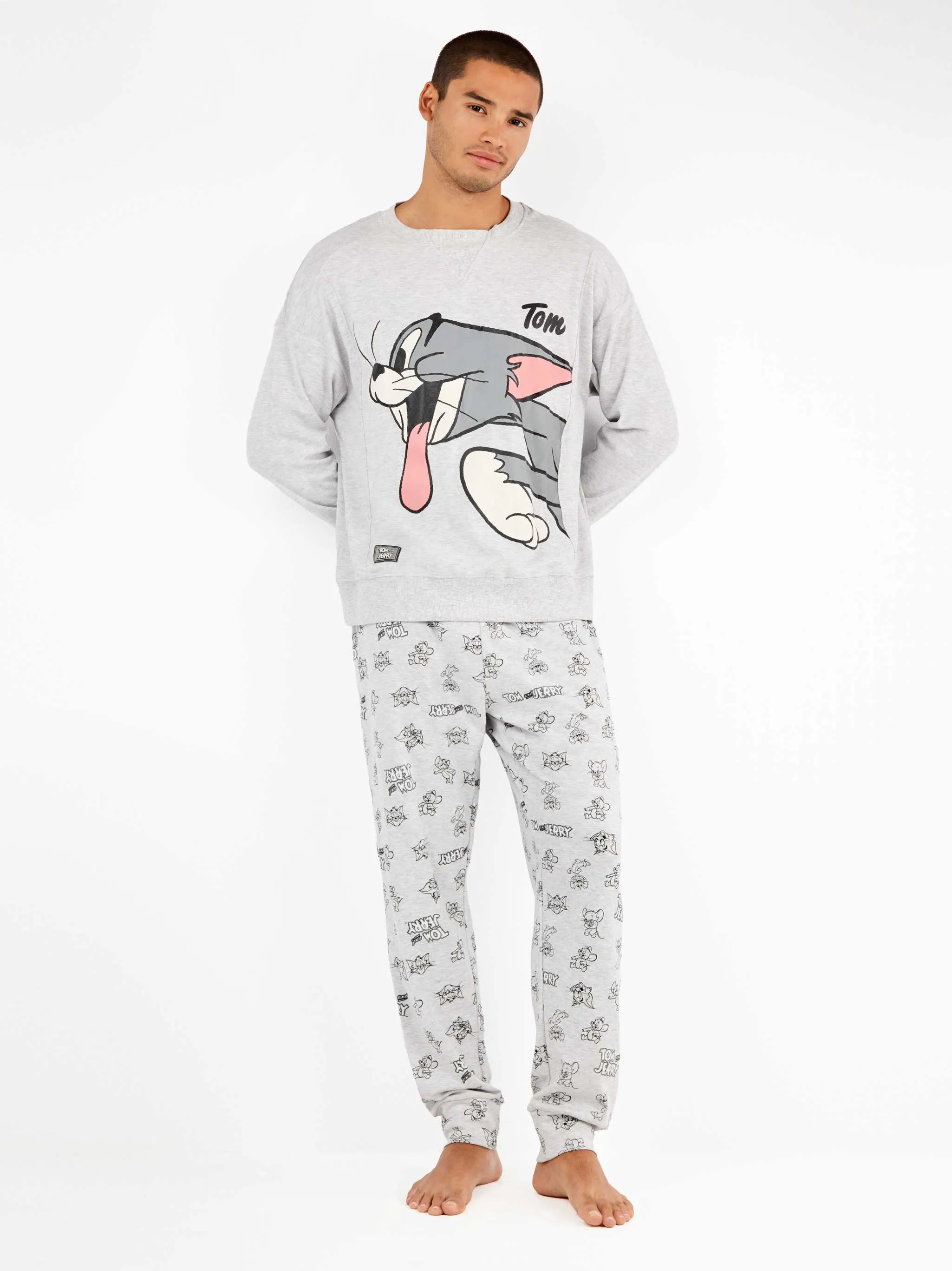 Pijama largo de hombre Tom and Jerry Family Time con algodón