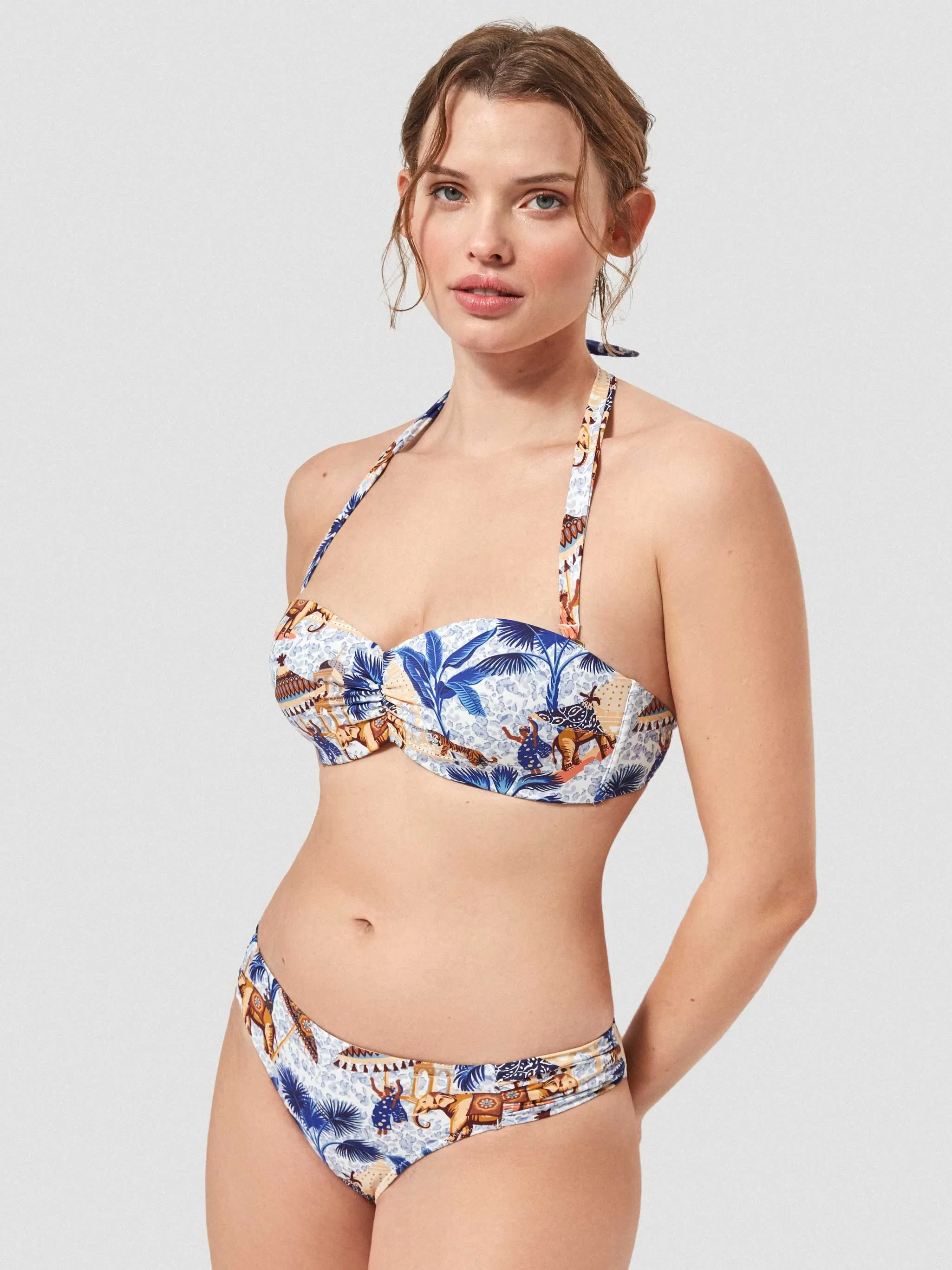 Top bikini bandeau desmontable estampado, con aro y foam - Image 6